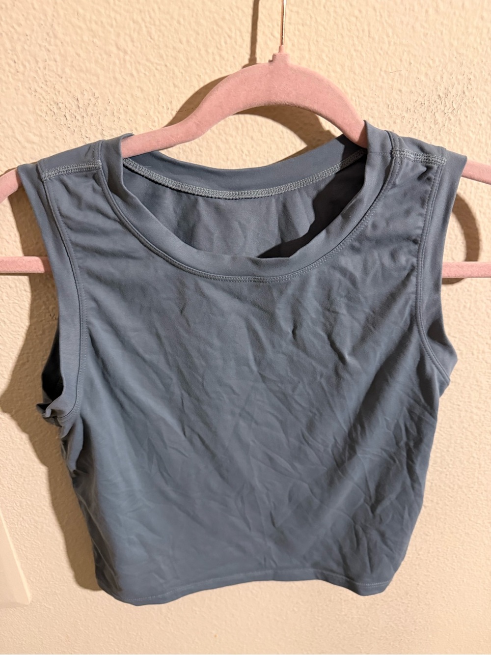 Paragon Cropped Workout Tank Blue Seamless Athletic Top Women’s Small